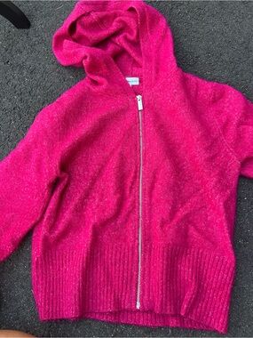 Calvin Klein Jeans Girls' Hooded Zip Jacket in Hot Pink